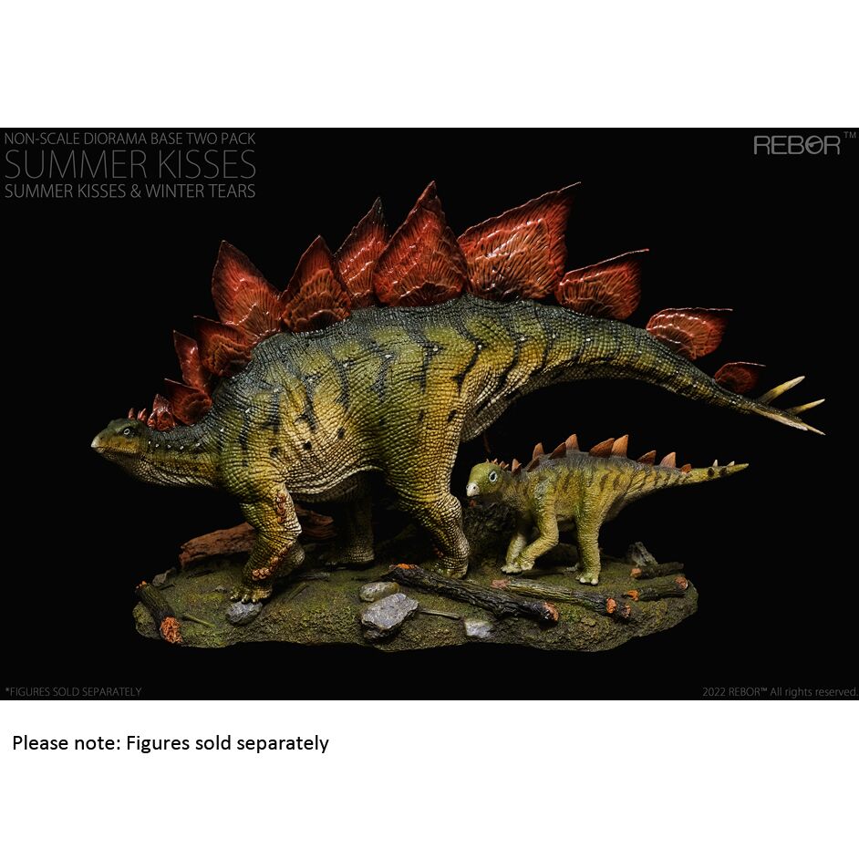 Rebor Summer Kisses display base with stegosaur models.