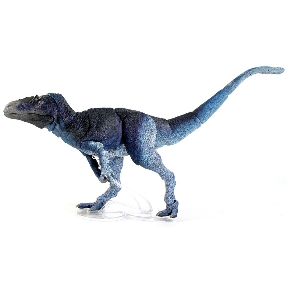 Cyberzoic Yutyrannus huali blue articulated dinosaur figure.